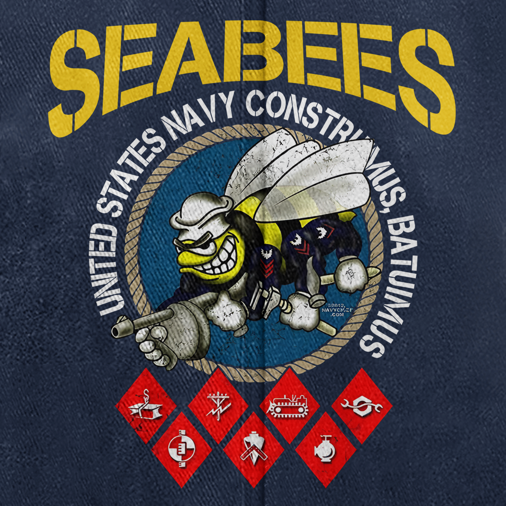 Personalizable Navy Seabee Washed Cap