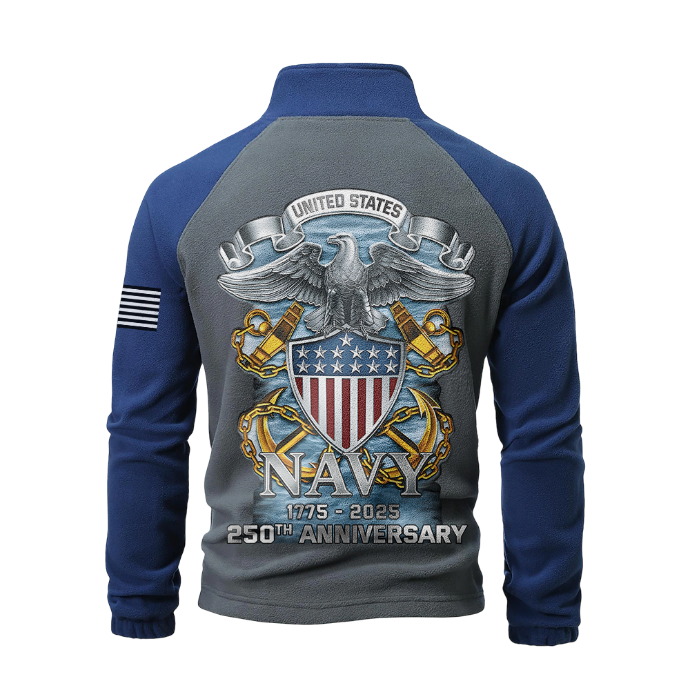 Personalizable Navy 250th Anniversary Half-Zip Raglan Sweatshirt