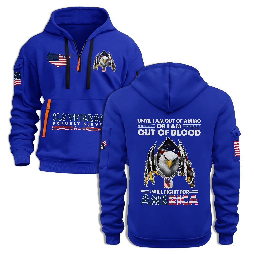 I Will Fight For America Quarter Zip Hoodie