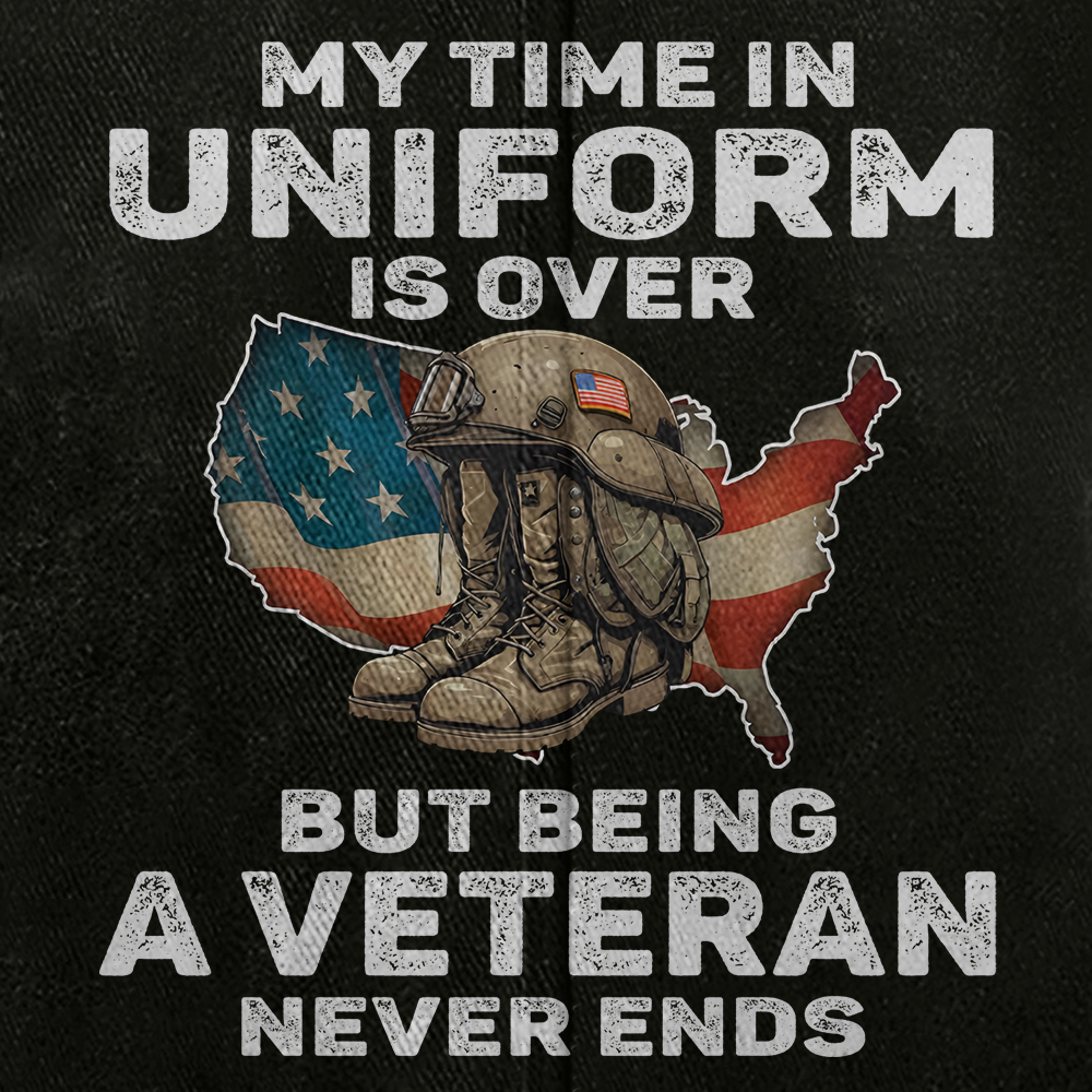 Personalizable Being A Veteran Never Ends Washed Cap