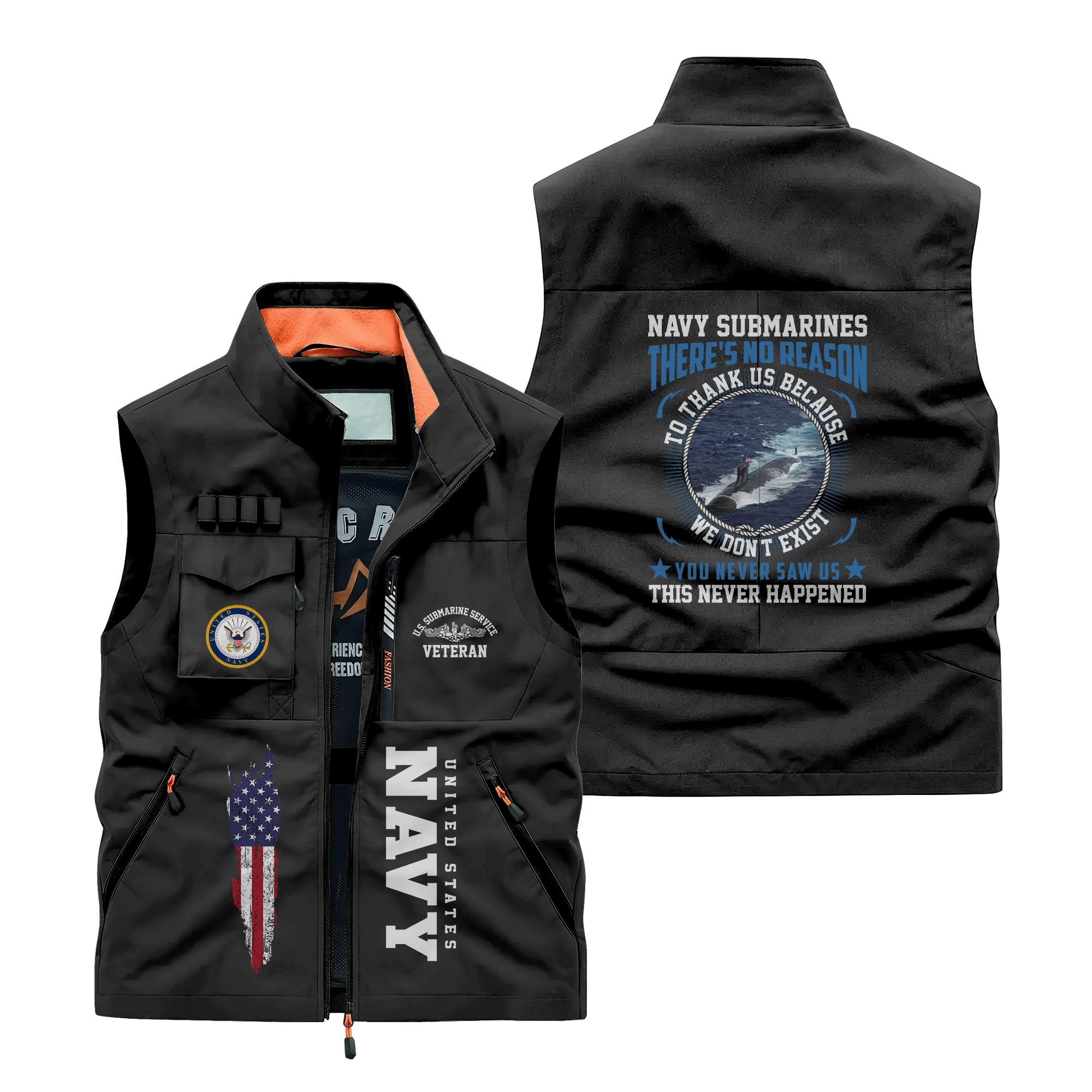 Navy Submarines There's No Reason To Thank Us Pocket Vest
