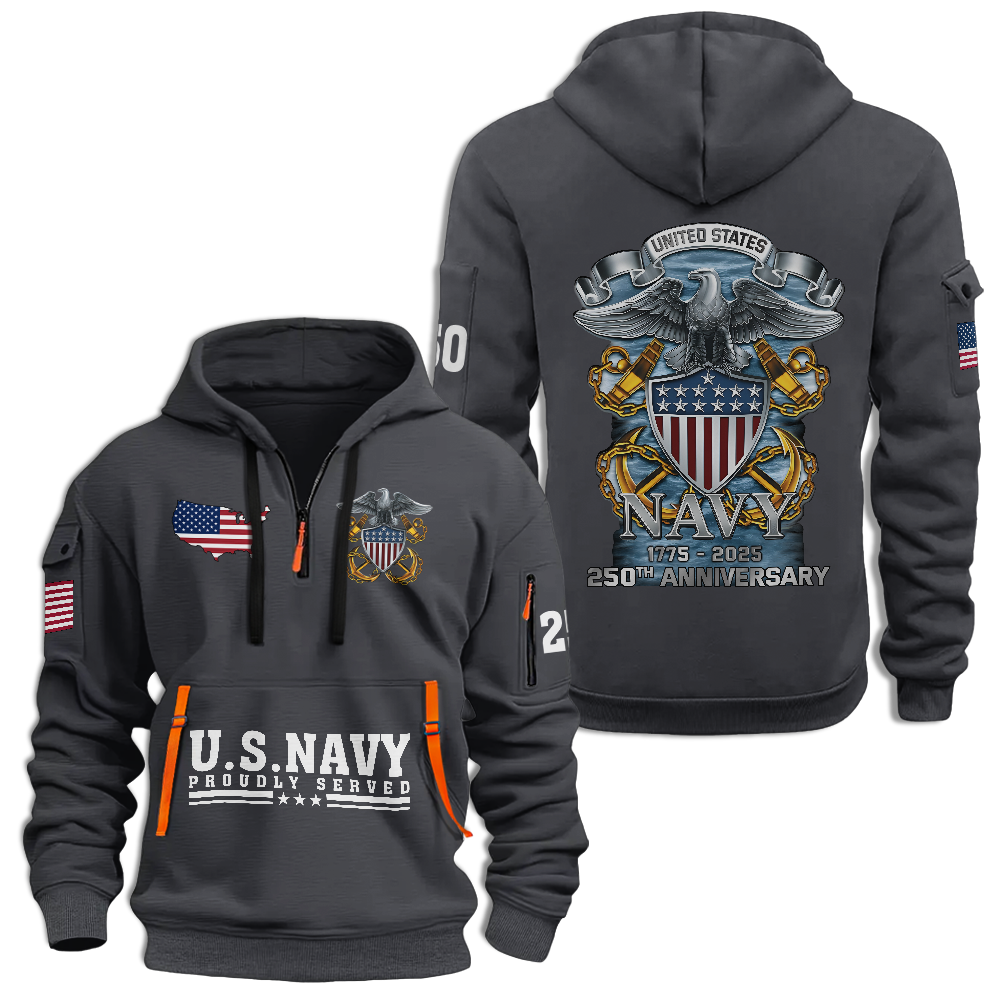 Navy 250th Anniversary Quarter Zip Hoodie