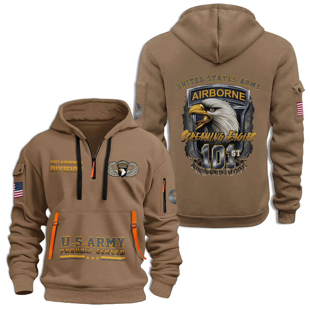 101st Airborne Division Quarter Zip Hoodie