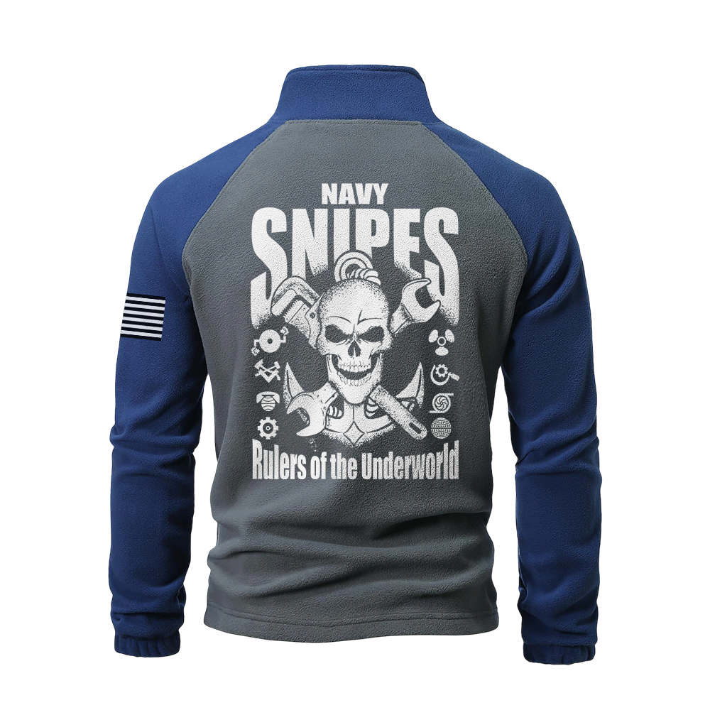 Personalizable Navy Snipes Half-Zip Raglan Sweatshirt