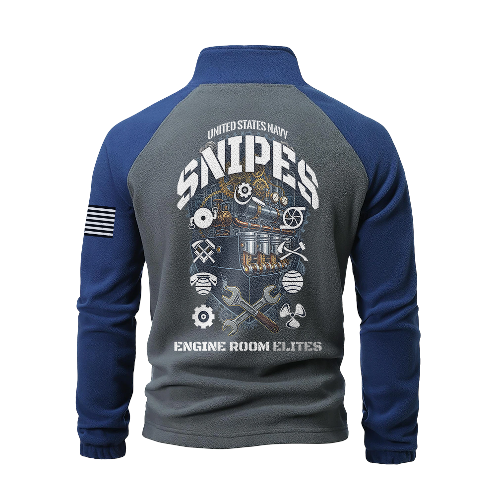 Personalizable Navy Snipes Half-Zip Raglan Sweatshirt