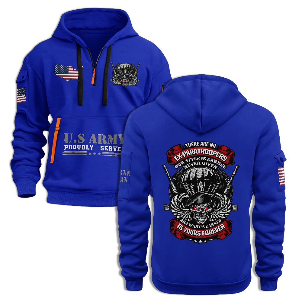 There Are No Ex-Paratroopers Quarter Zip Hoodie