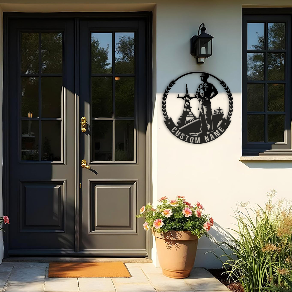 Personalized Navy Sailor Metal Sign Wall Art