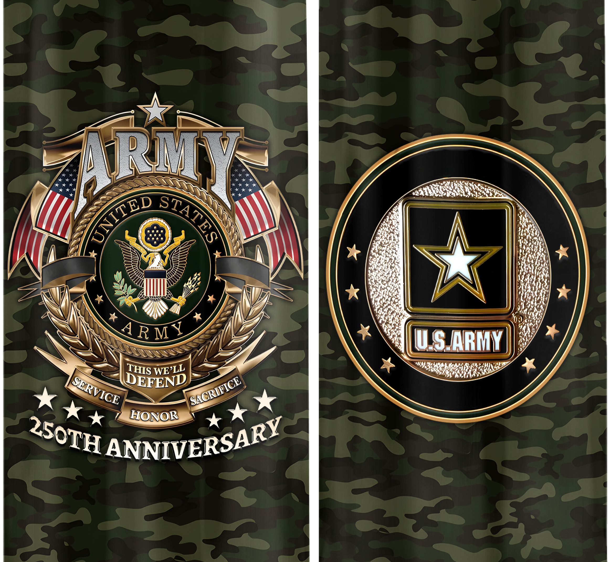 Army 250th Anniversary Bullet Tumbler
