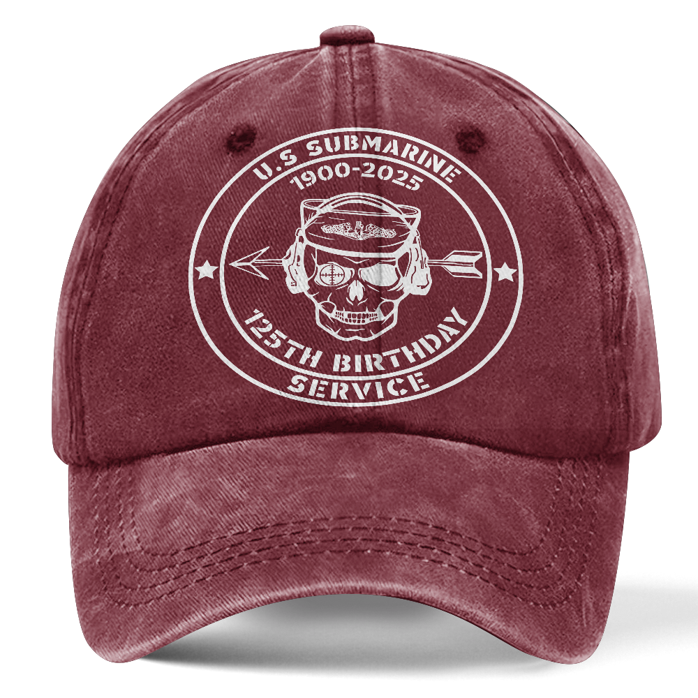 Navy Submarine 125th Birthday Washed Cap