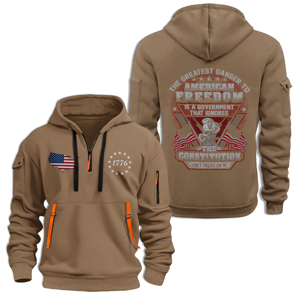 The Greatest Danger To American Freedom Quarter Zip Hoodie