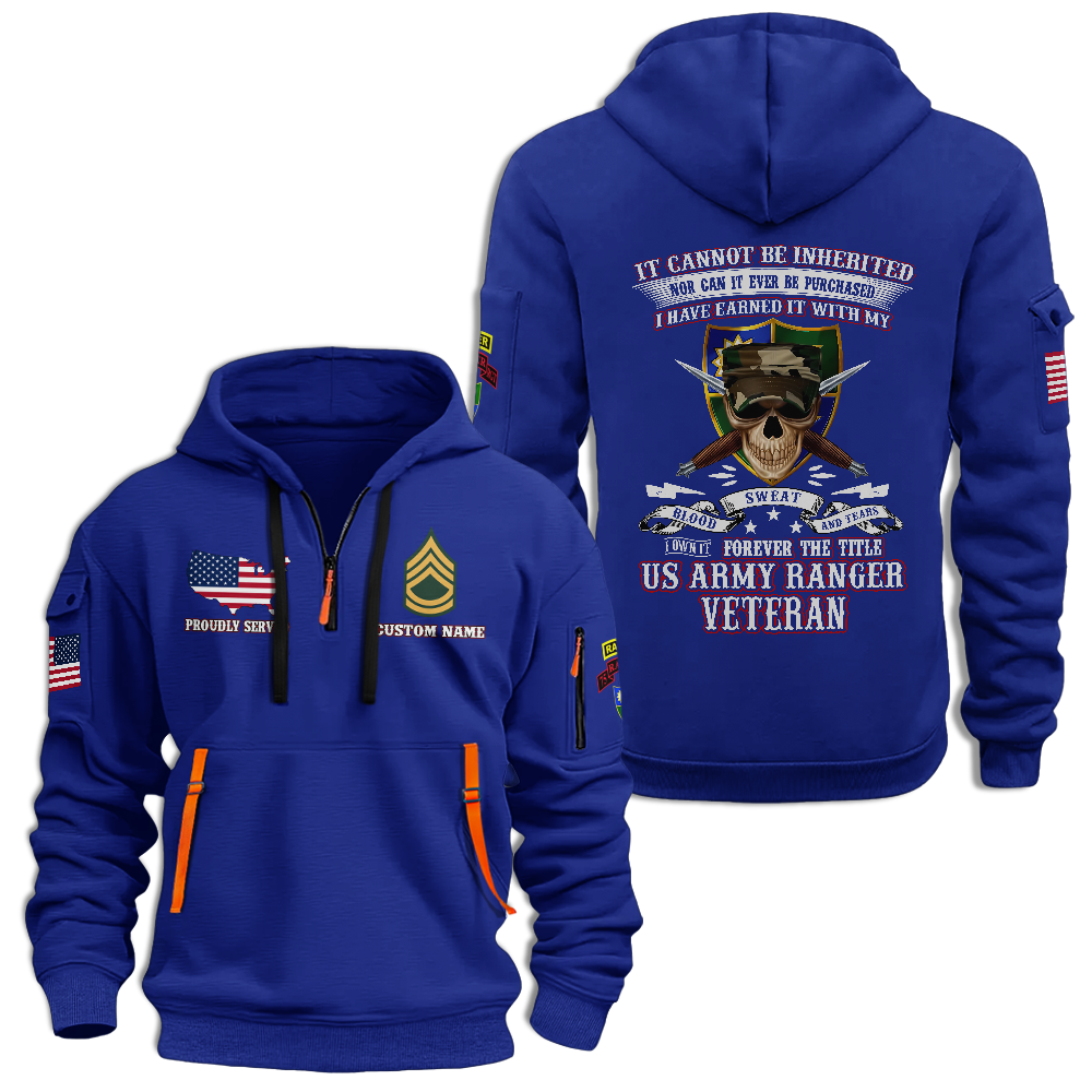 Personalizable 75th Ranger Regiment Quarter Zip Hoodie
