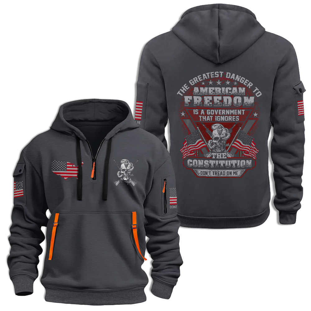 The Greatest Danger To American Freedom Quarter Zip Hoodie