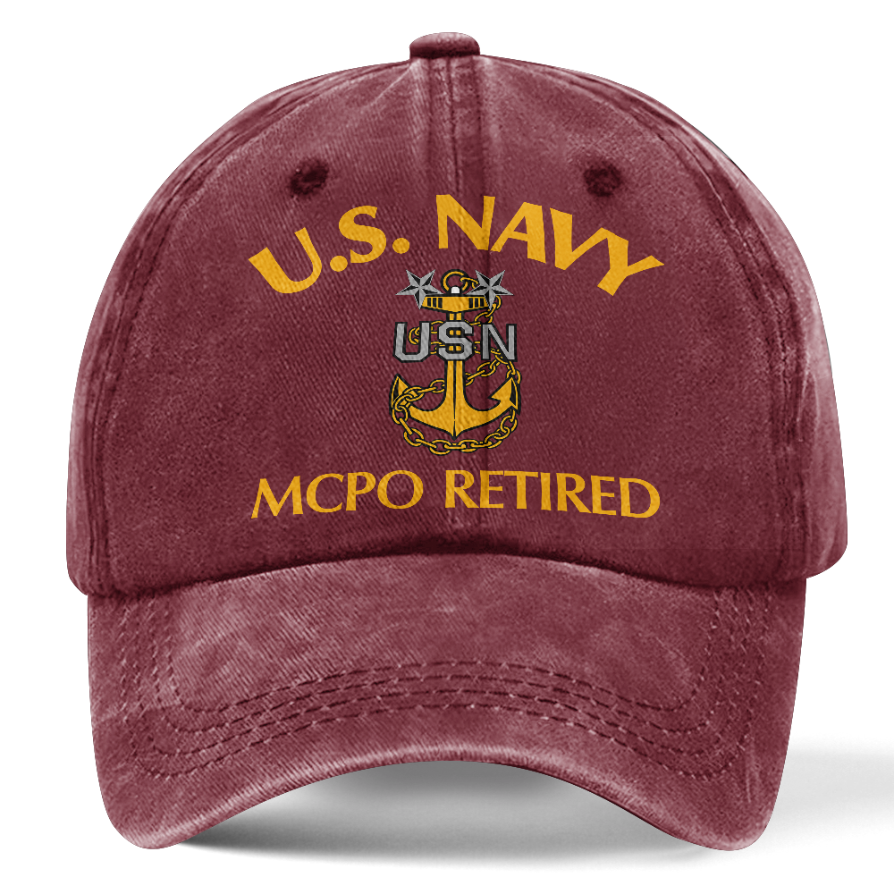 Personalizable Navy MCPO Retired Washed Cap