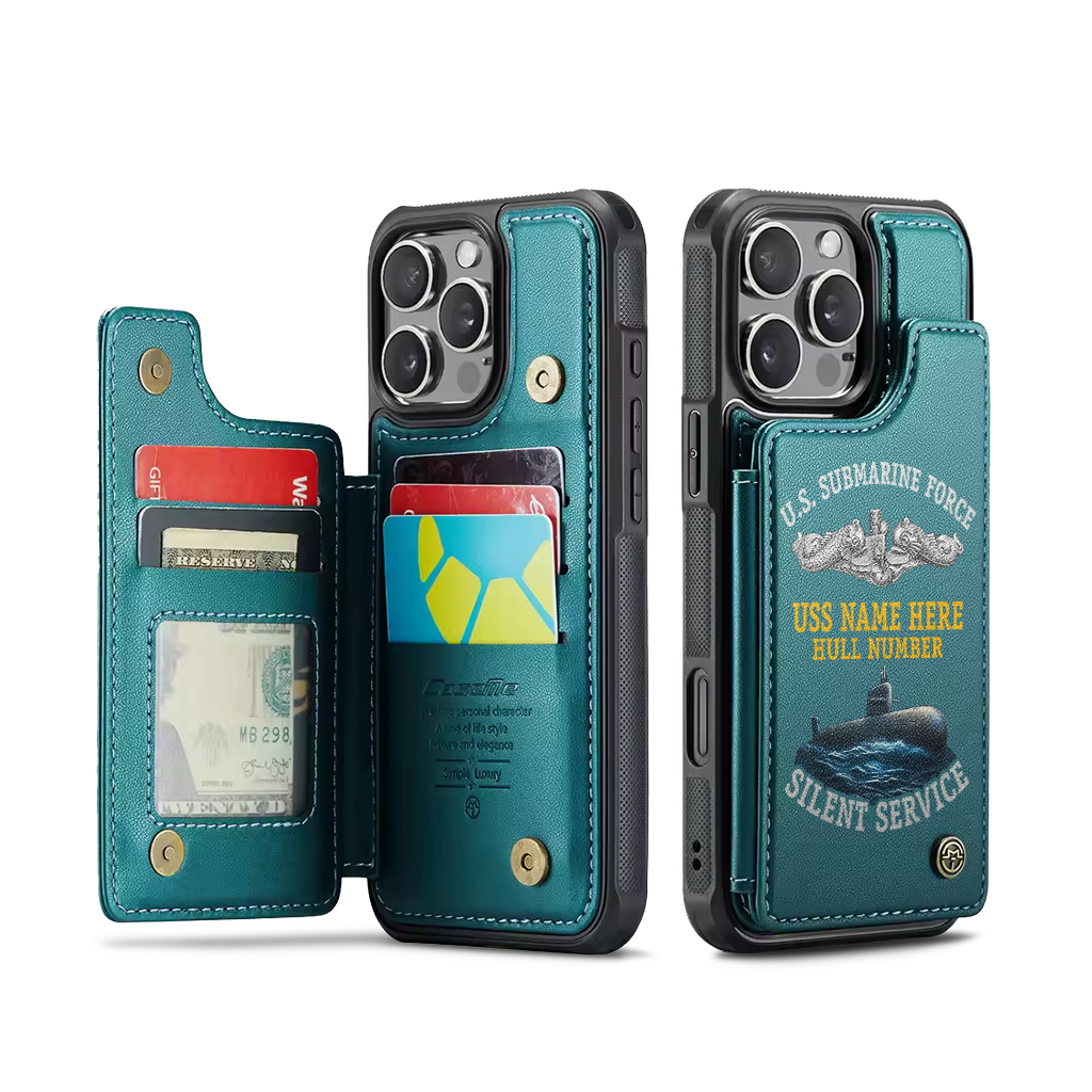 Personalizable Navy Submarine Silent Service Wallet Phone Case
