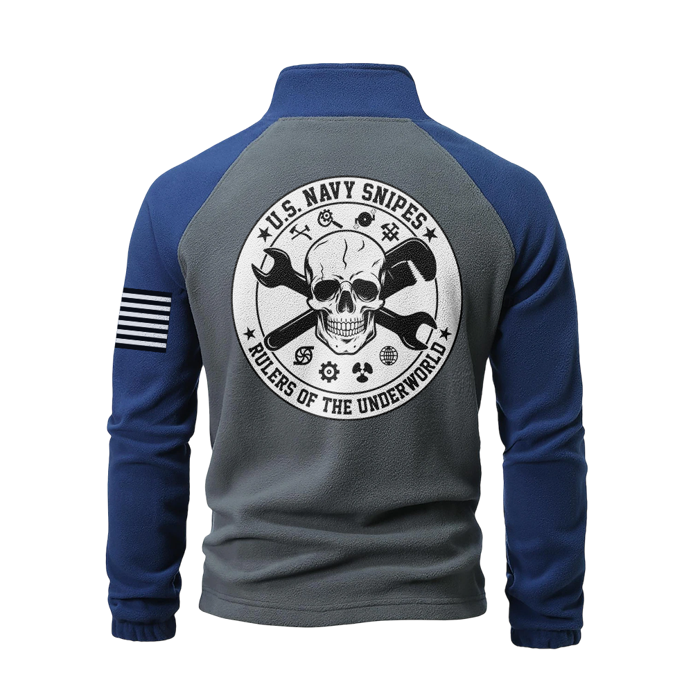 Personalizable Navy Snipes Half-Zip Raglan Sweatshirt