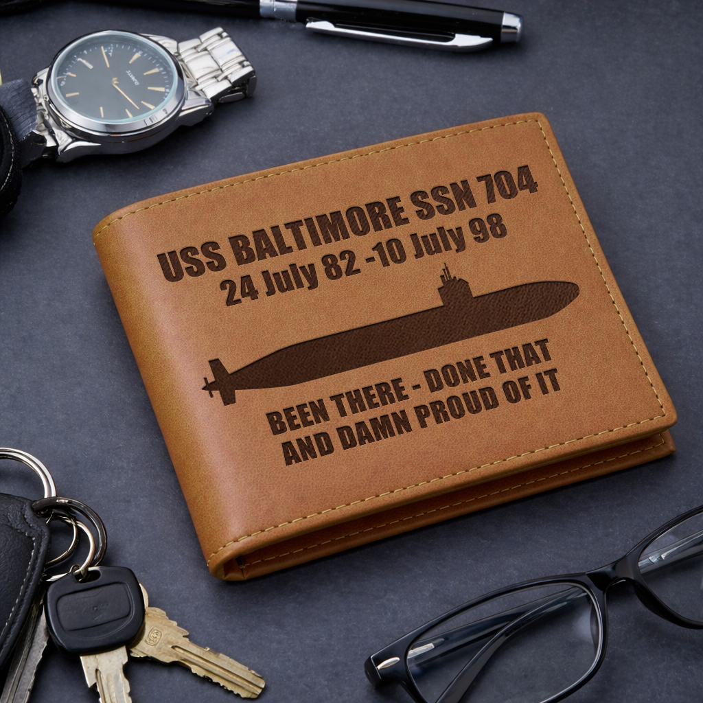 Personalizable Submarine Force Genuine Leather Wallet