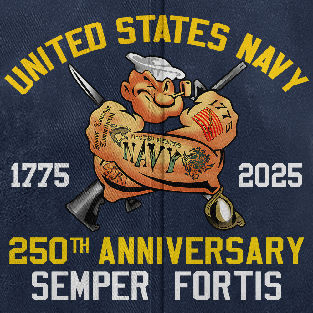 Personalizable Navy 250th Anniversary Washed Cap