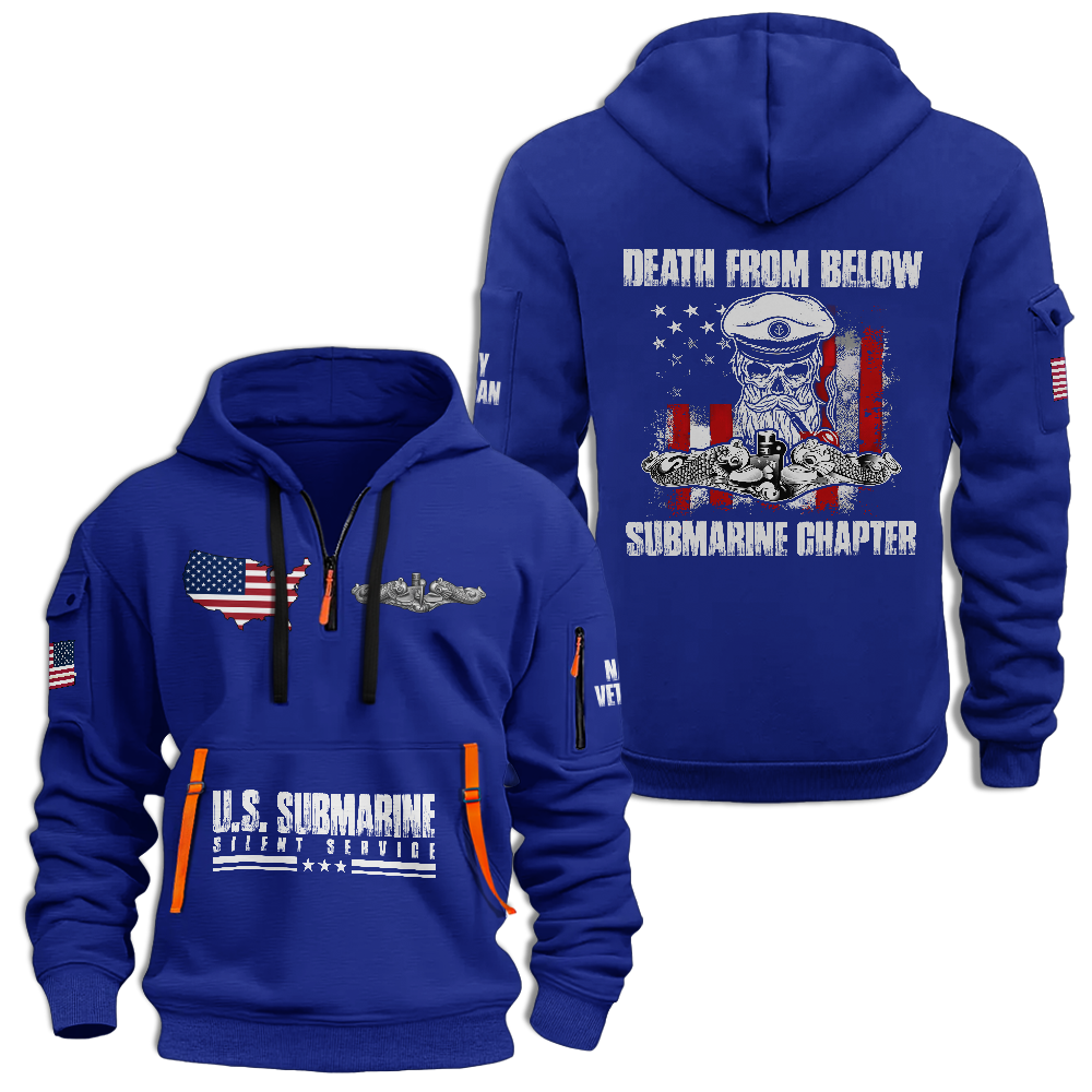 Navy Submarine Quarter Zip Hoodie