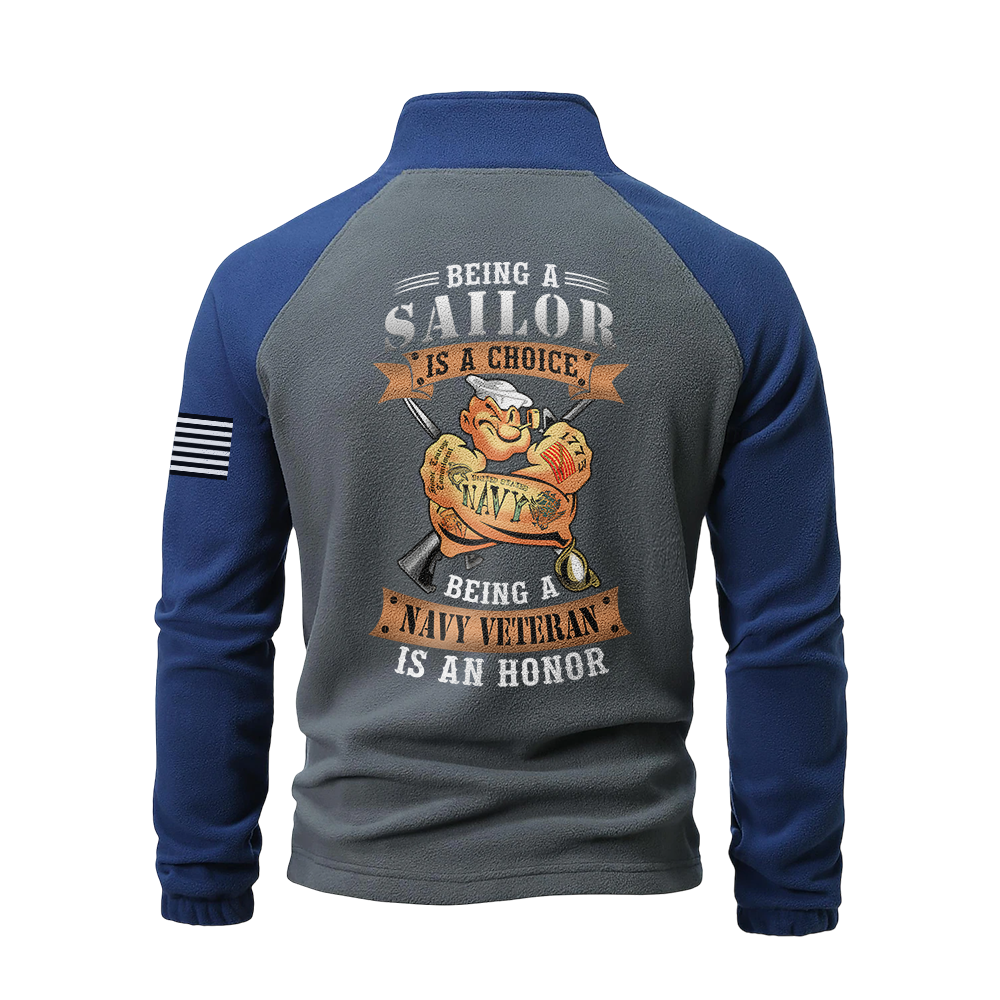 Being A Navy Veteran Is An Honor Half-Zip Raglan Sweatshirt