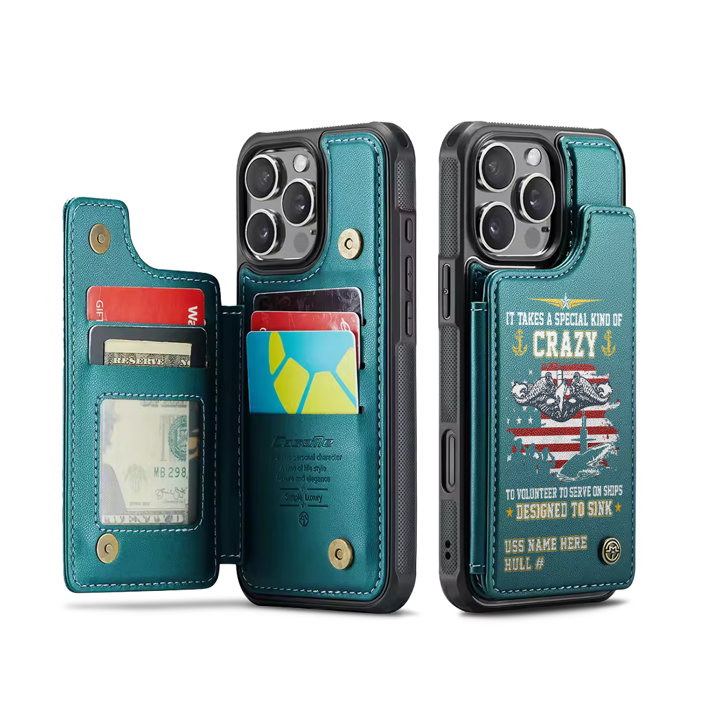 Personalizable Navy Submarine Serve On Ships Designed To Sink Wallet Phone Case