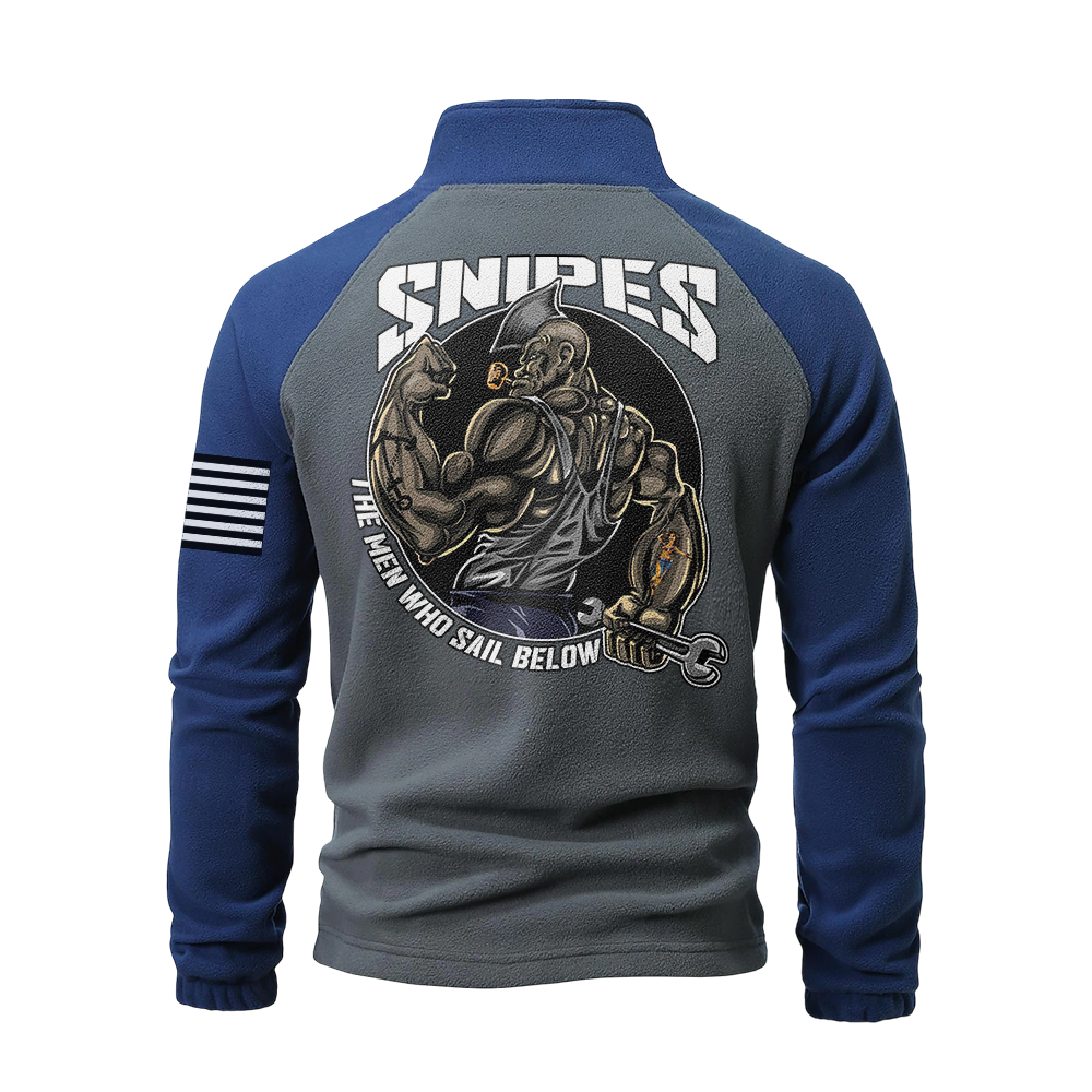 Personalizable Navy Snipes Half-Zip Raglan Sweatshirt