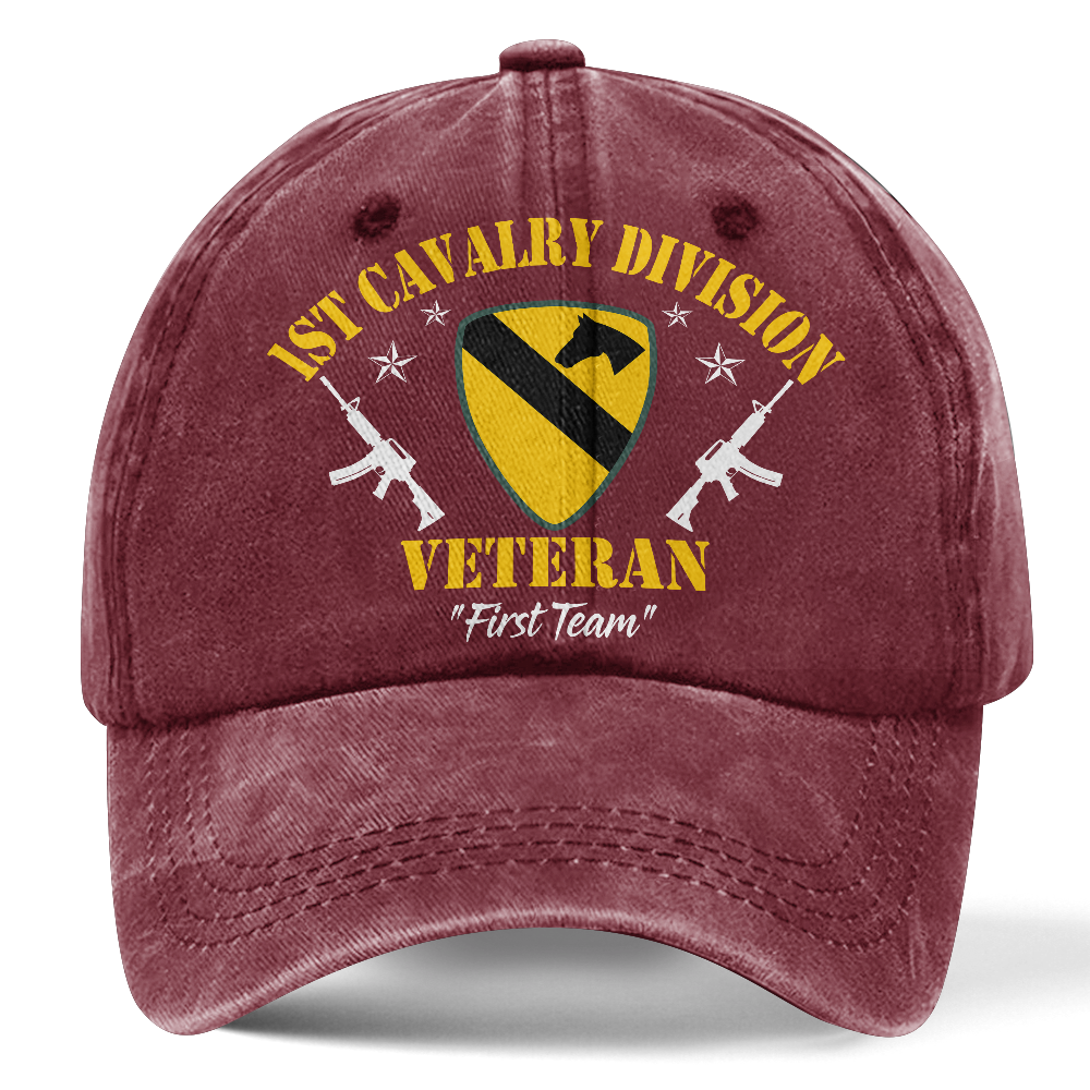 Personalizable Army 1st Cavalry Division Washed Cap