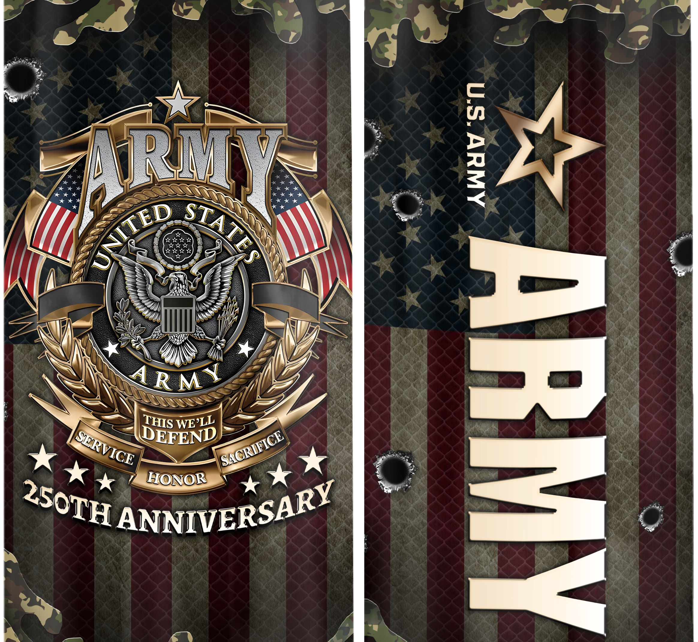 Army 250th Anniversary Bullet Tumbler
