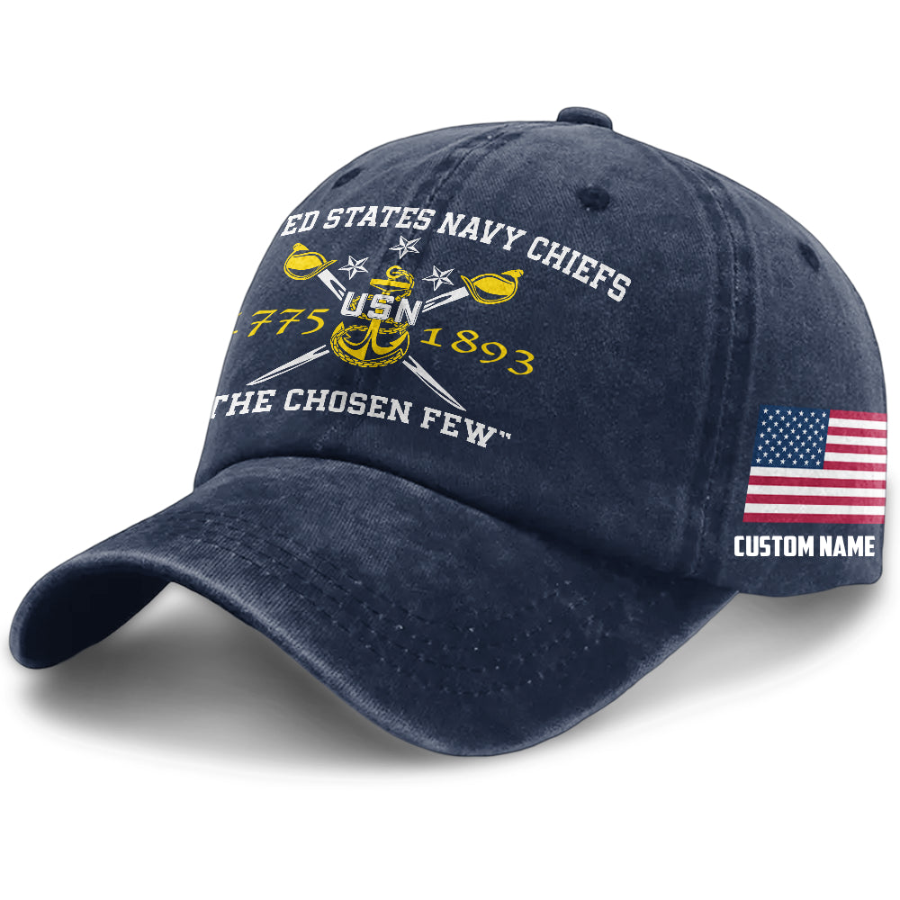 Personalizable Navy Chiefs The Chosen Few Washed Cap