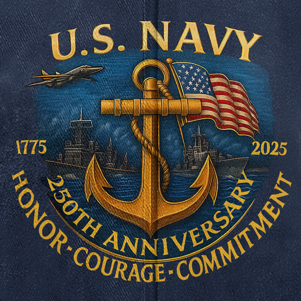 Navy 250th Anniversary Washed Cap
