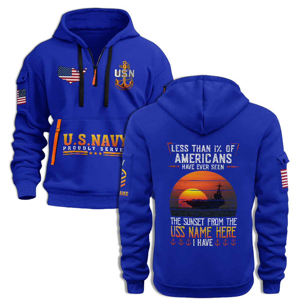 Less Than 1% Sunset Personalizable Quarter Zip Hoodie