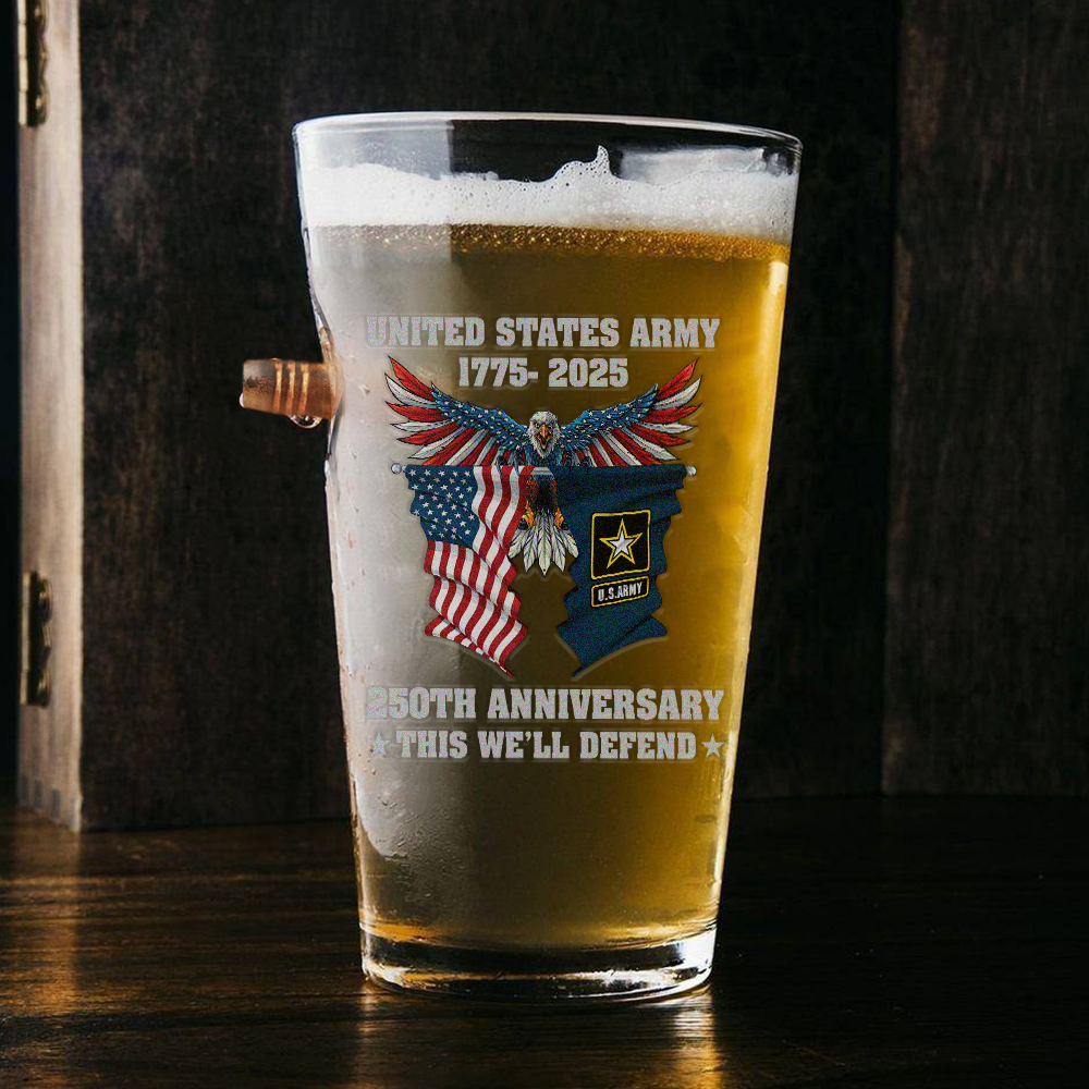 Army 250th Anniversary Bullet Pint Glass