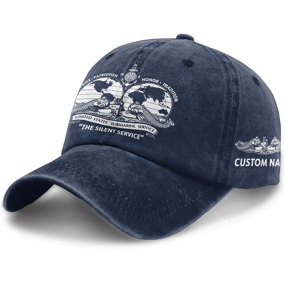 Navy Submarine The Silent Service Washed Cap