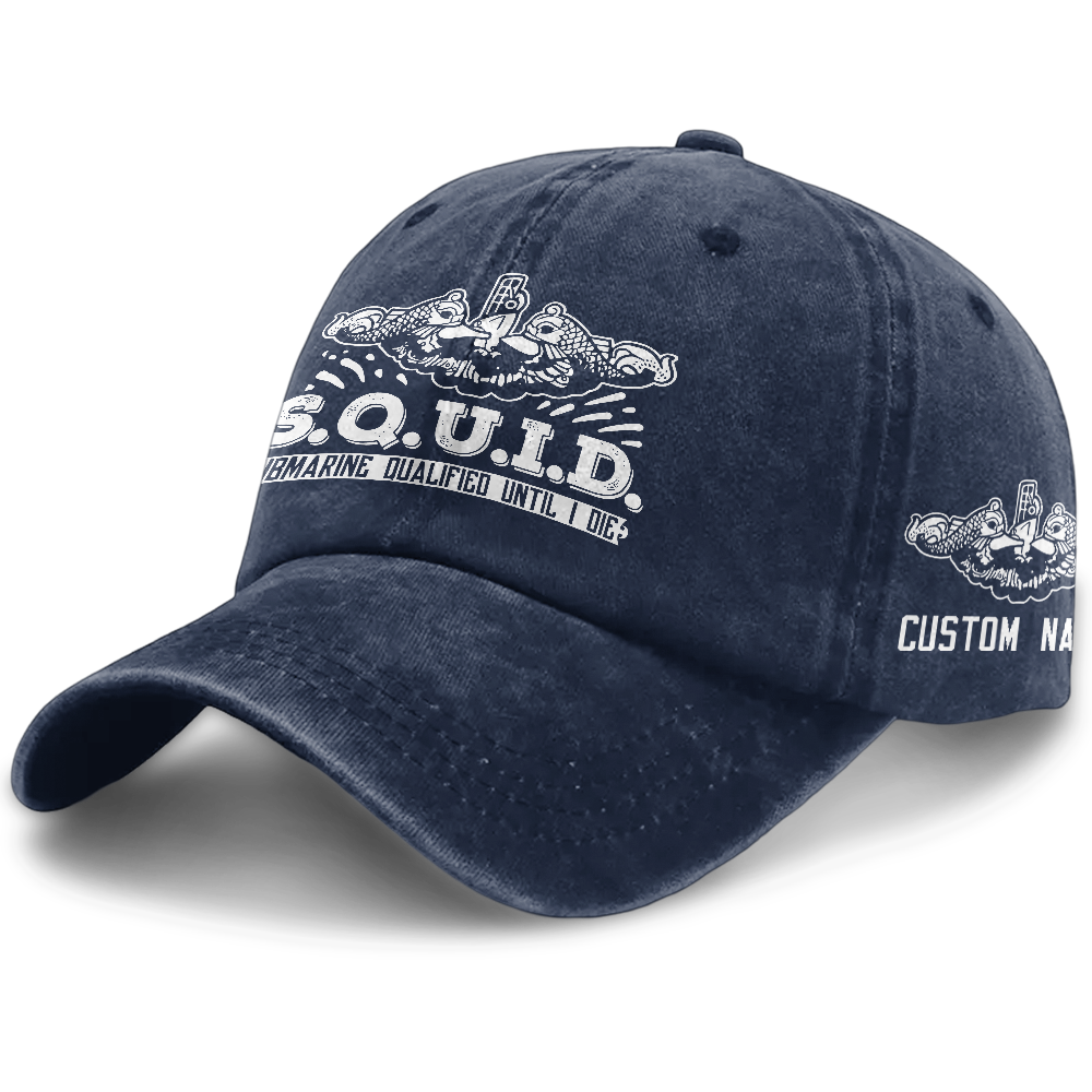 Navy Submarine SQUID Washed Cap