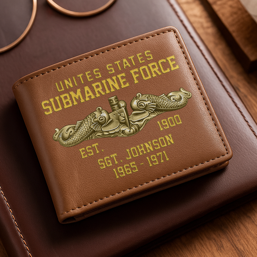 Personalizable Submarine Force Leather Wallet