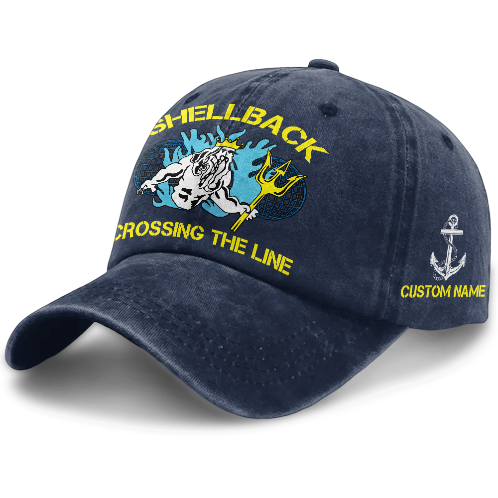 Personalizable Navy Shellback Washed Cap