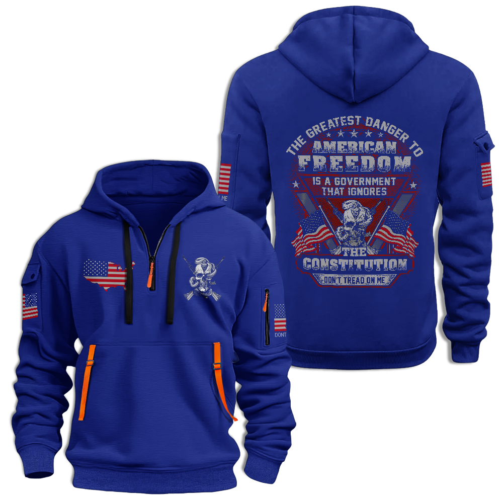 The Greatest Danger To American Freedom Quarter Zip Hoodie