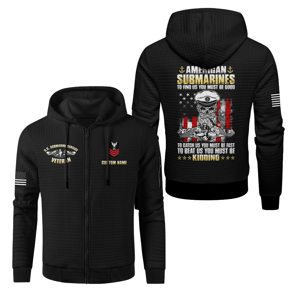 Personalizable Navy Submariner To Find Us You Must Be Good Waffle Hooded Jacket