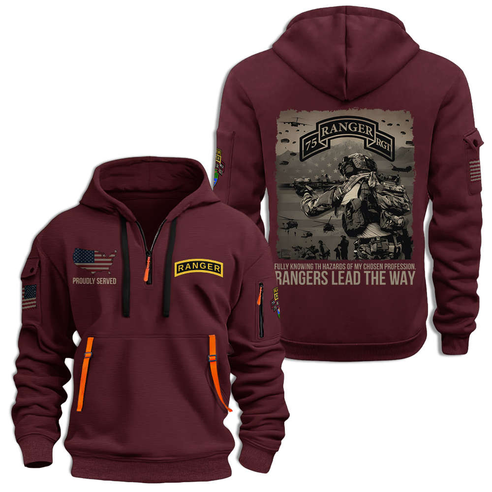 75th Ranger Regiment Quarter Zip Hoodie