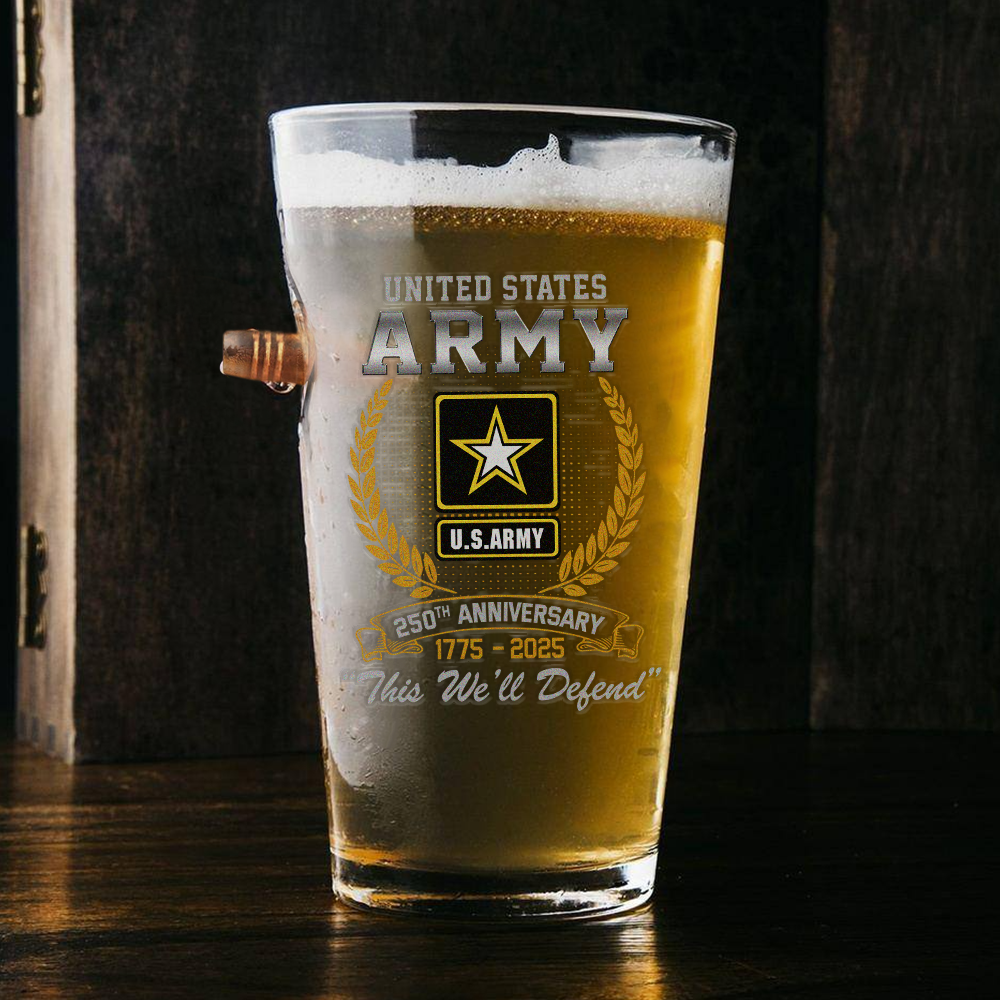 Army 250th Anniversary Bullet Pint Glass
