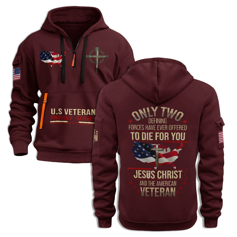 Jesus Christ And The American Veteran Quarter Zip Hoodie