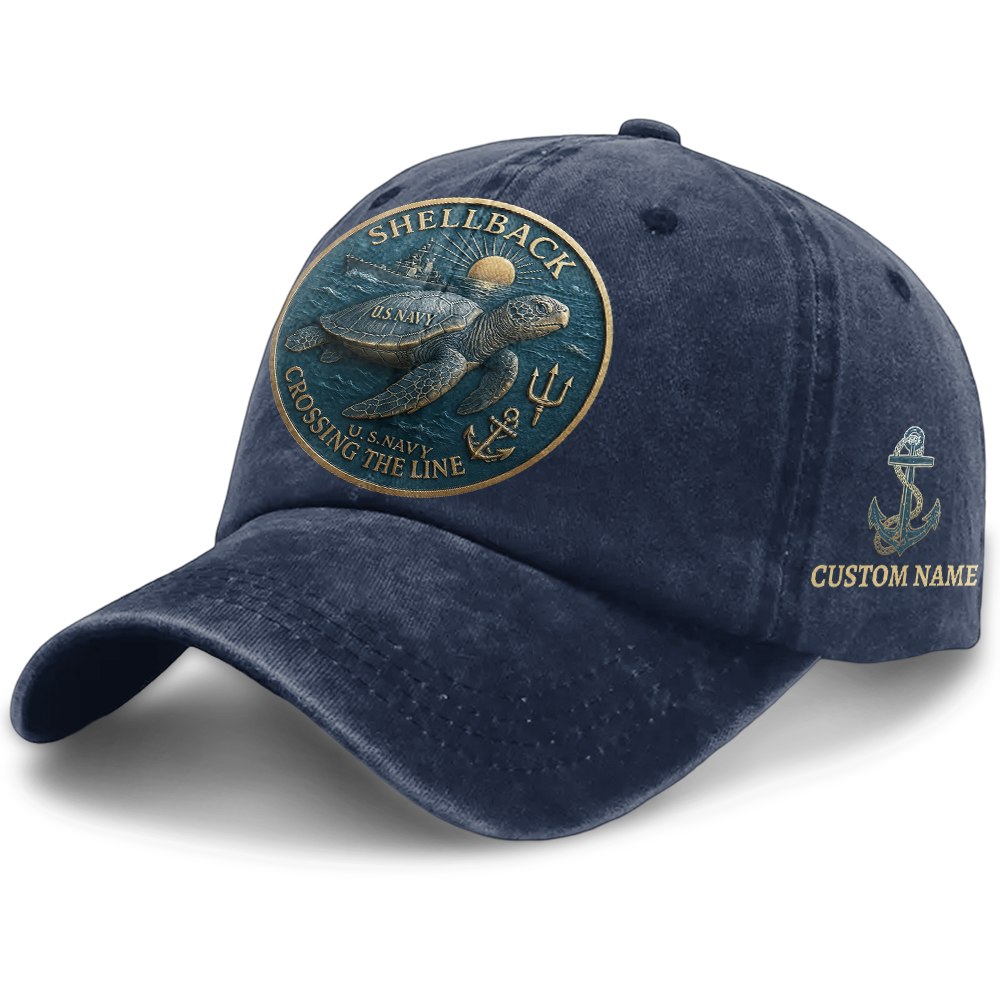 Personalizable Navy Shellback Washed Cap