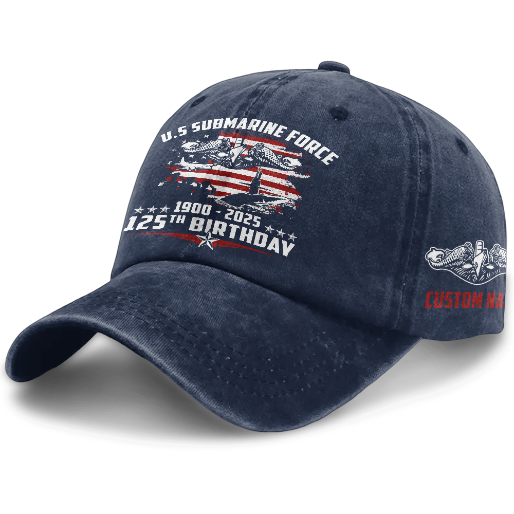 Navy Submarine 125th Birthday Washed Cap