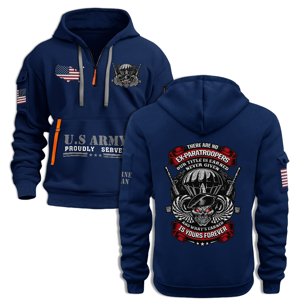 There Are No Ex-Paratroopers Quarter Zip Hoodie