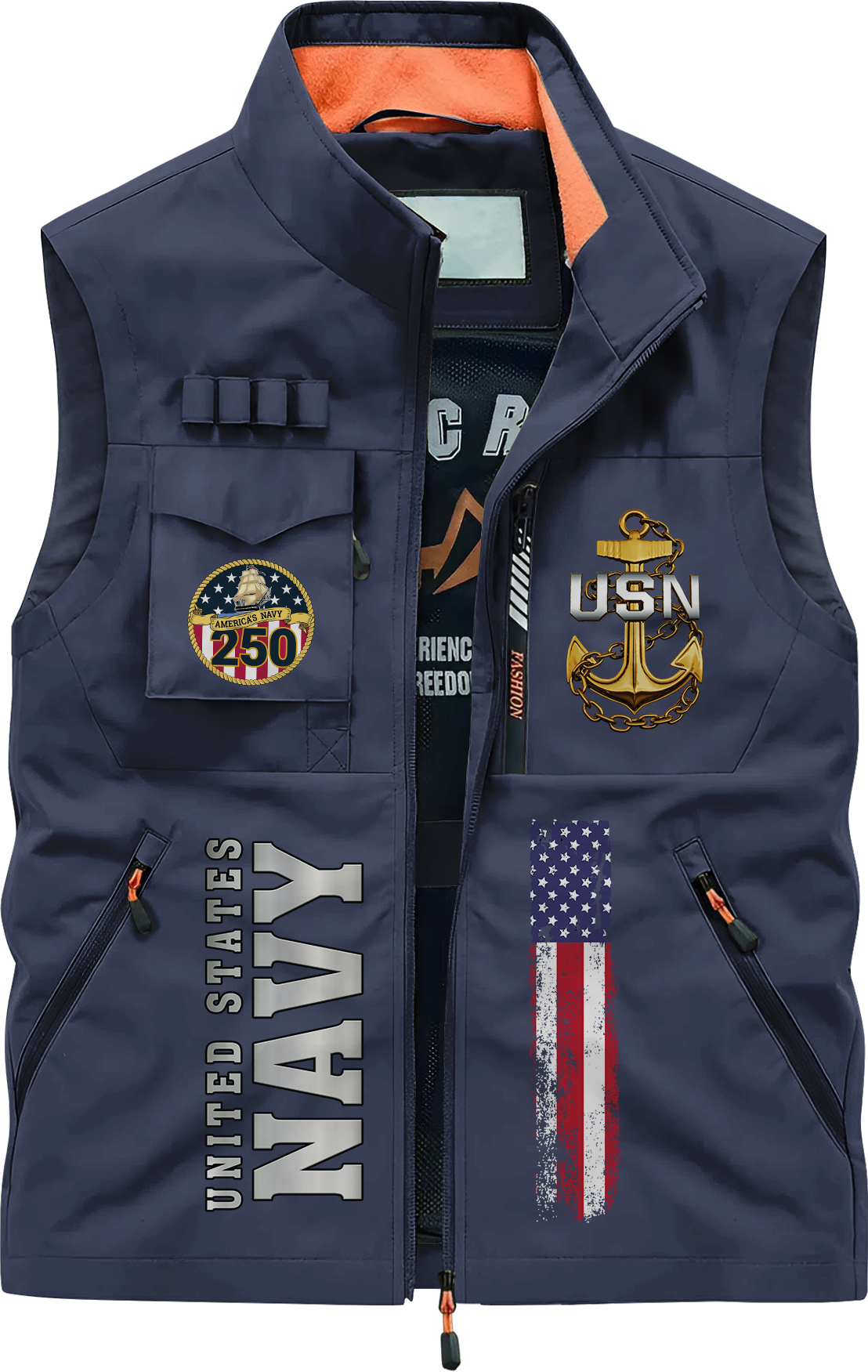 Navy 250th Anniversary Pocket Vest