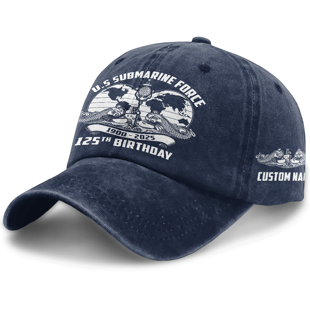 Navy Submarine 125th Birthday Washed Cap