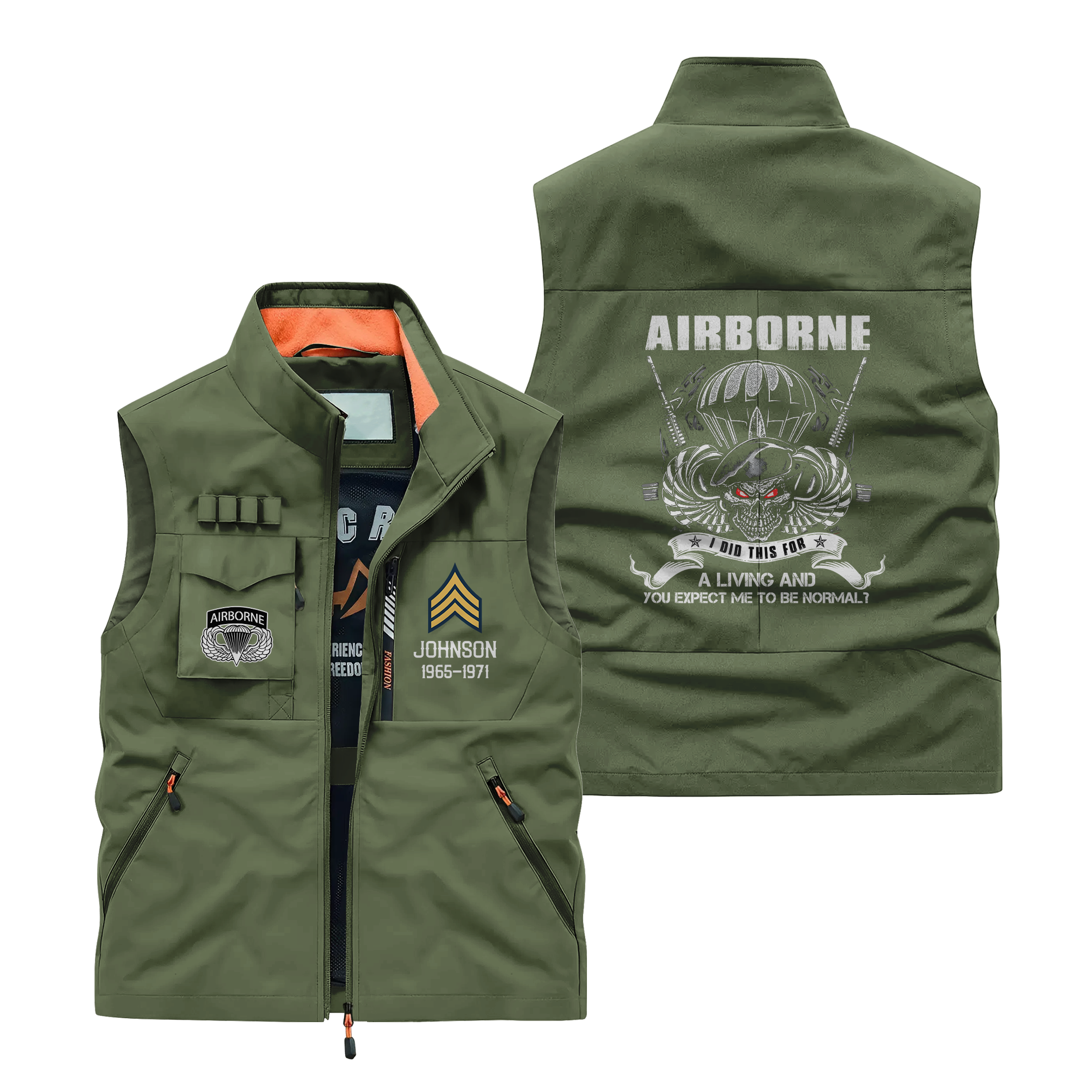 Personalizable Airborne I Did This For A Living Pocket Vest