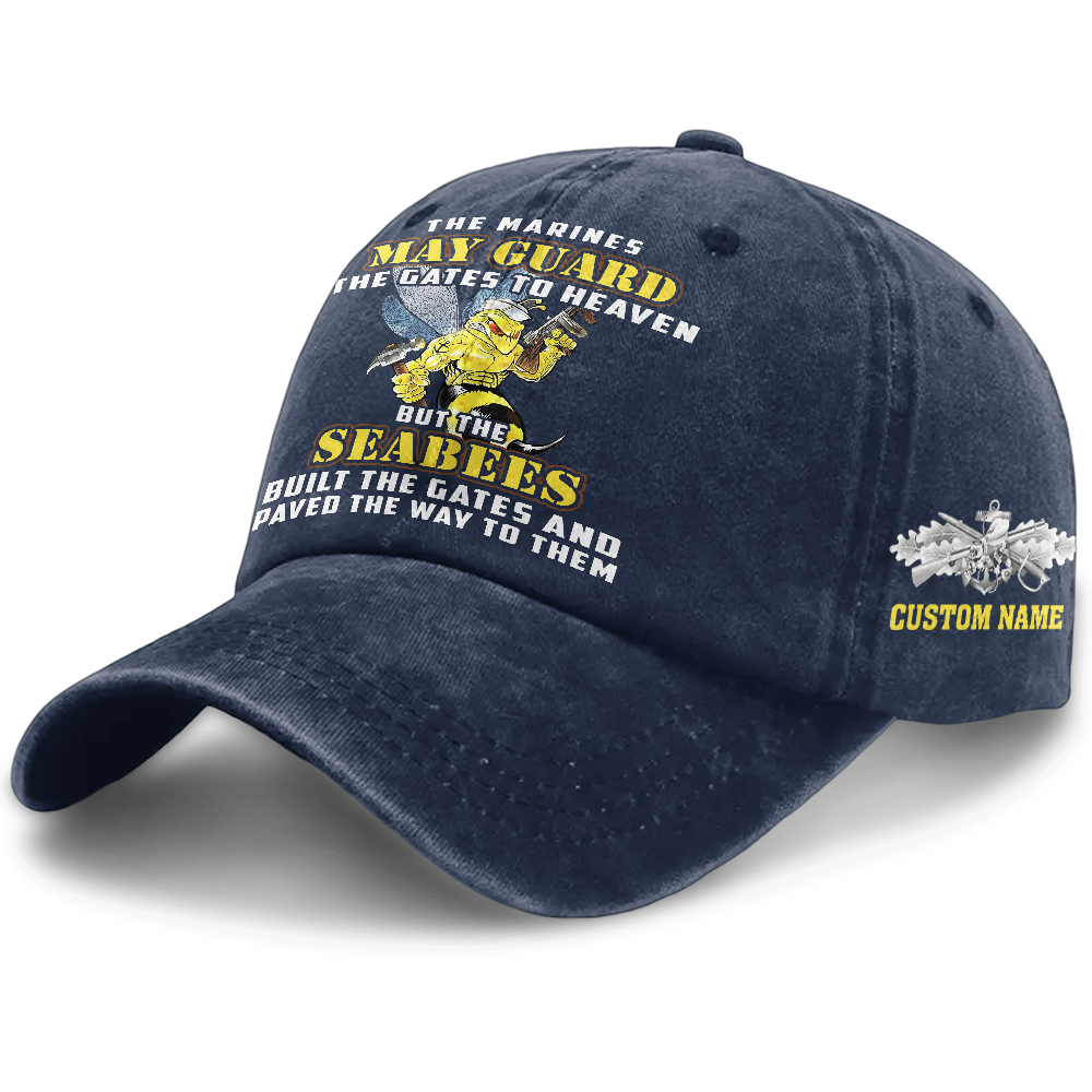 Personalizable Navy Seabee Washed Cap