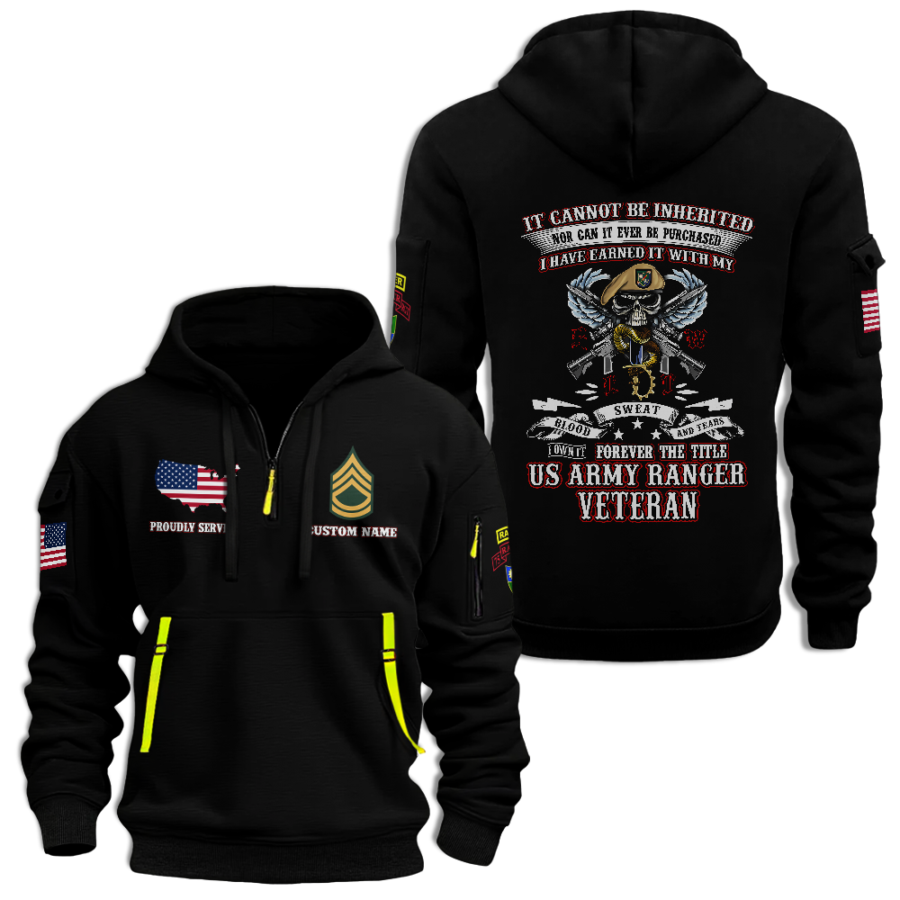 Personalizable 75th Ranger Regiment Quarter Zip Hoodie