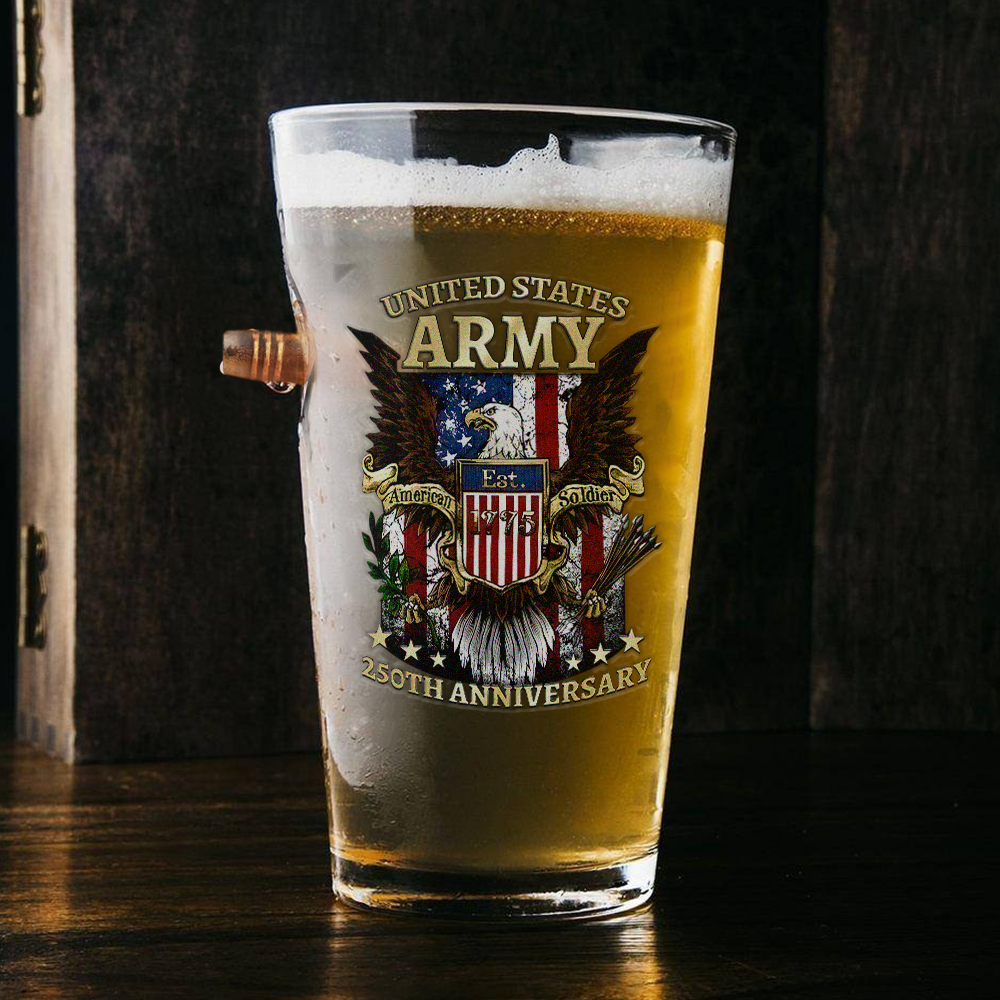 Army 250th Anniversary Bullet Pint Glass