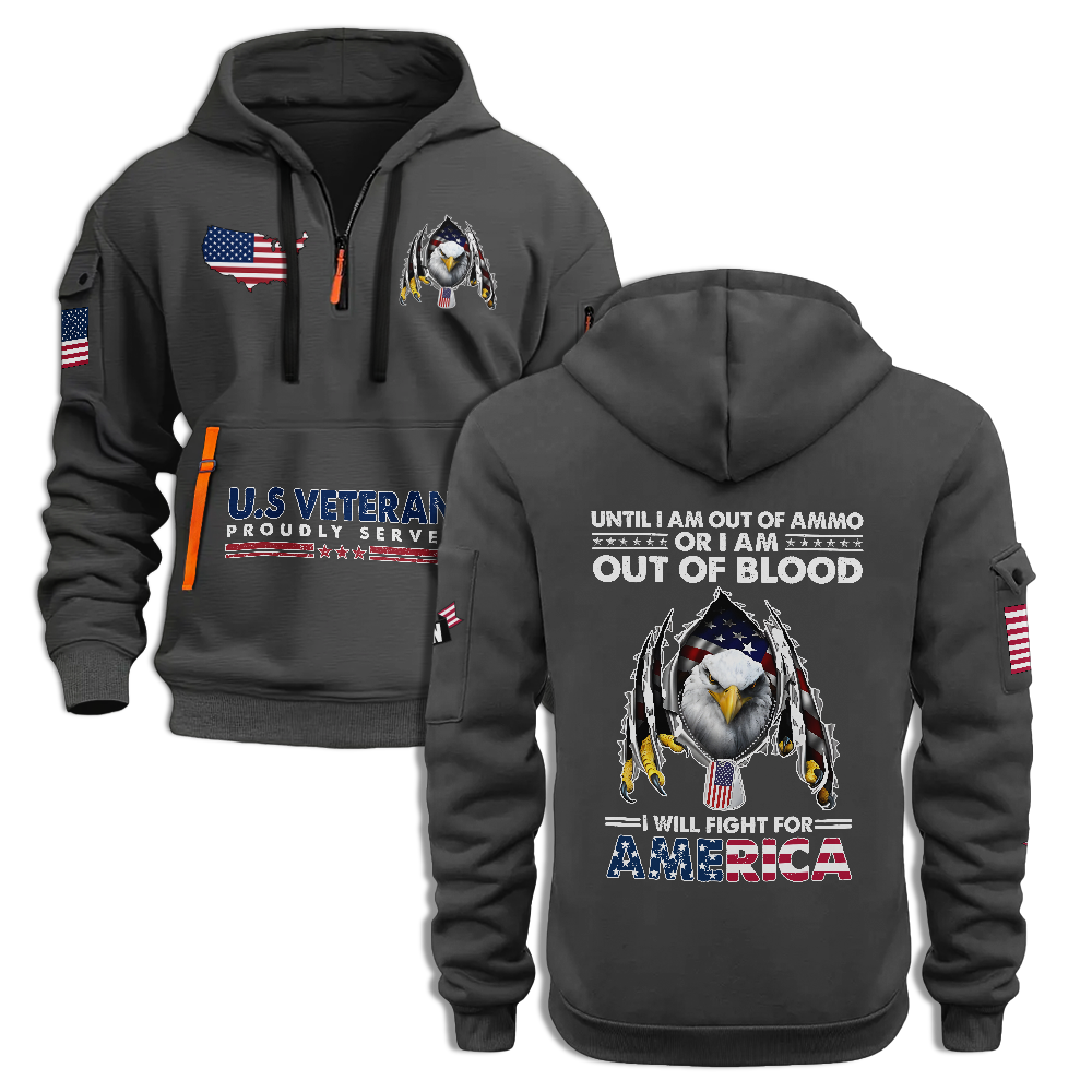 I Will Fight For America Quarter Zip Hoodie